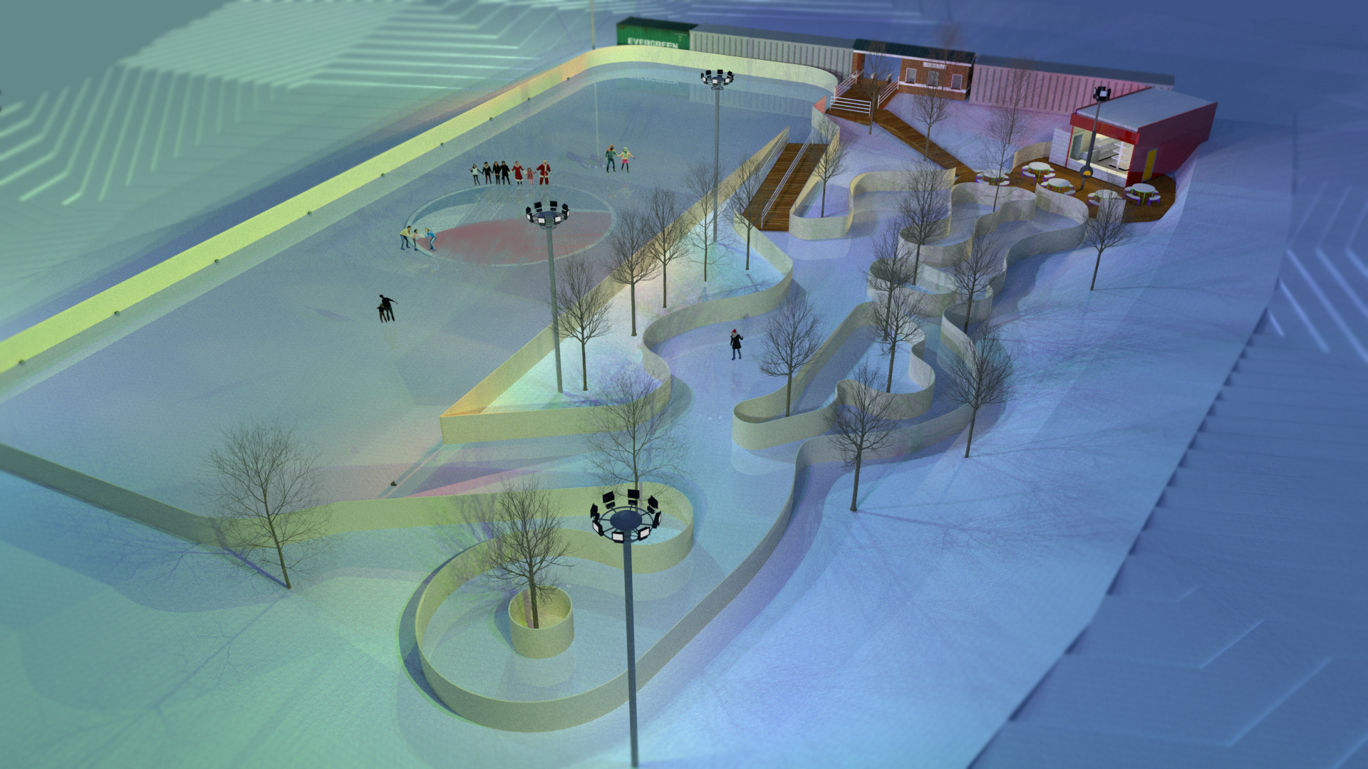 The first outdoor ice-skating rink opens in Zaisan